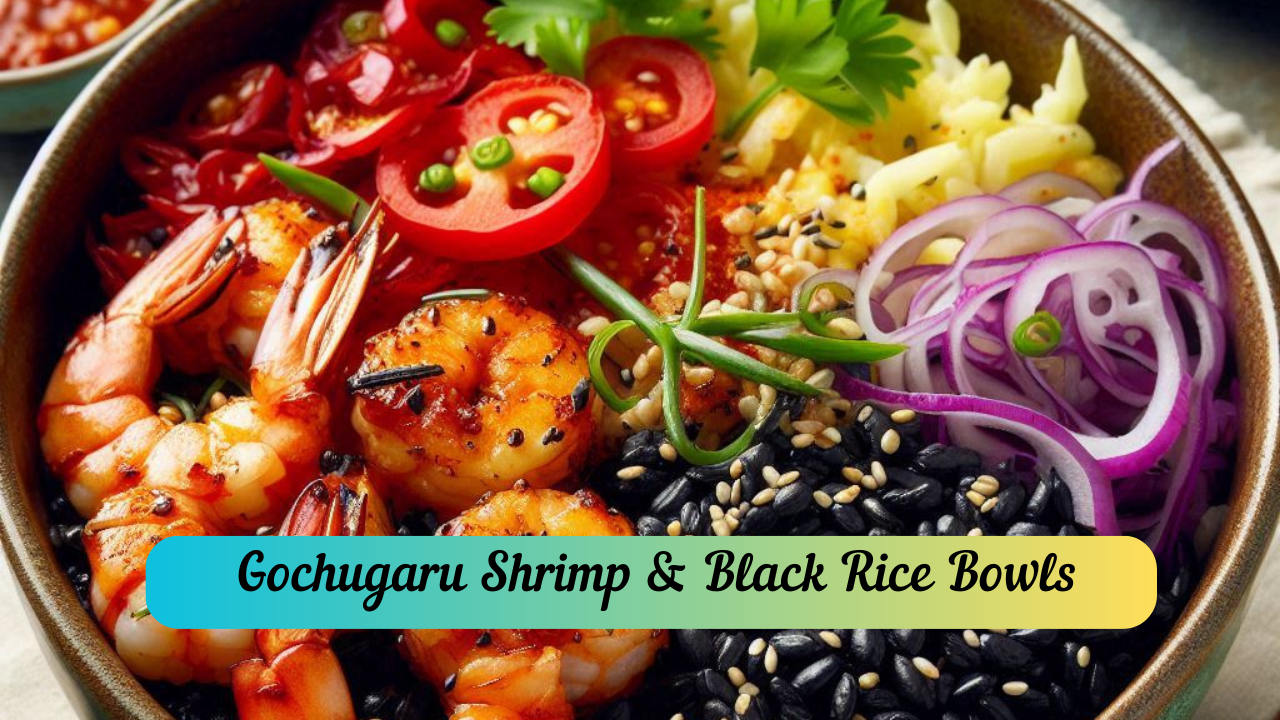 Gochugaru Shrimp & Black Rice Bowls